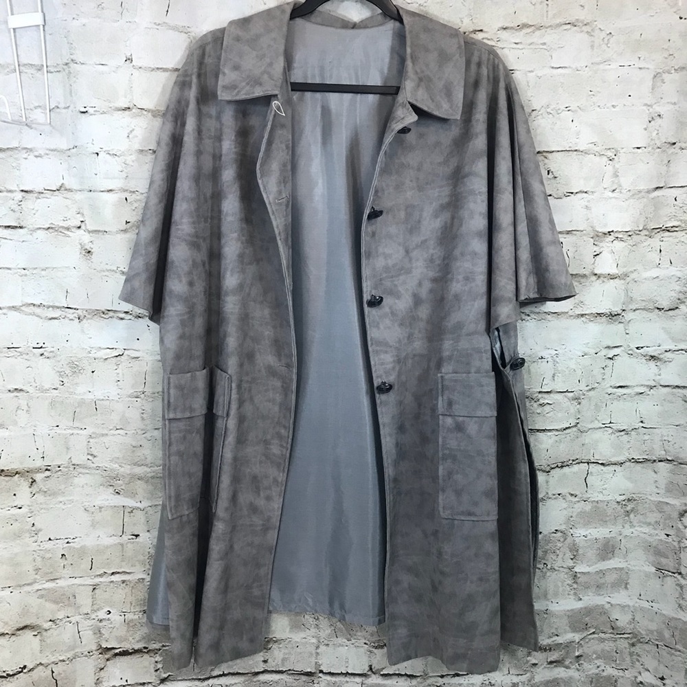 VINTAGE A Jacs Cotton Cape Lined Jacket button open sides - Picture 7 of 8